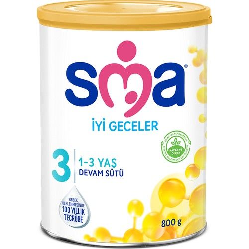 SMA İyi Geceler 3 Numara 1-3 Yaş Bebek Sütü 800 gr.