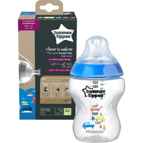 Tommee Tippee 260 ml PP Closer to Nature Biberon Mavi