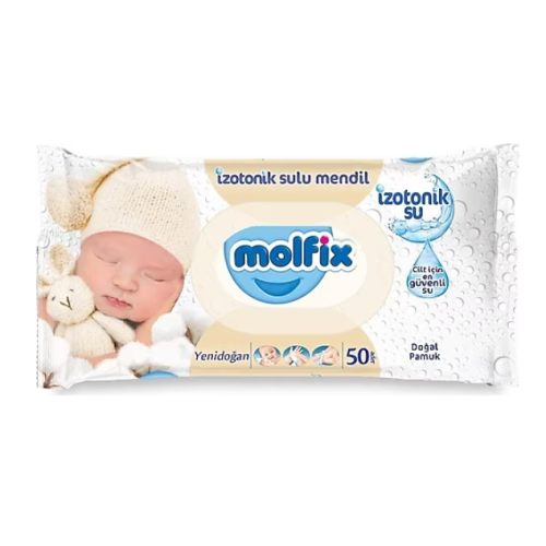 Molfix İzotonik Sulu Yenidoğan Islak Mendil 50 Yaprak