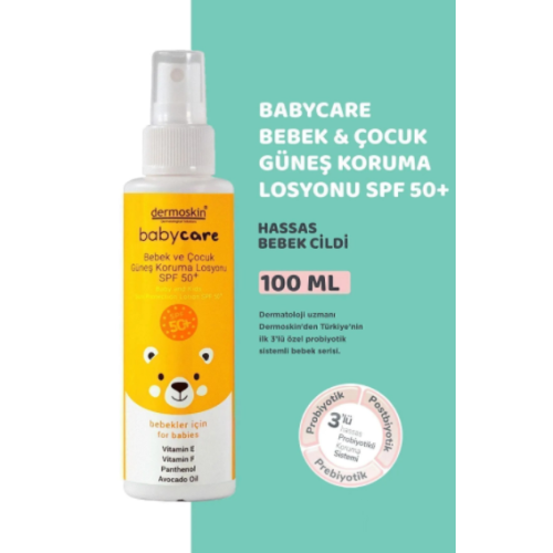 Dermoskin Bebek ve Çocuk Güneş Koruma Losyonu SPF 50+ 100ml.