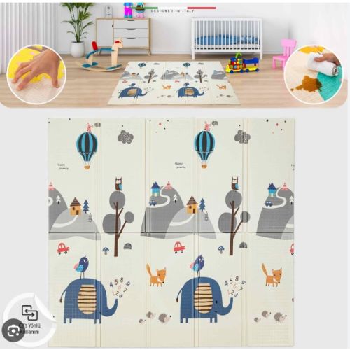 Elele Animals City Katlanabilir Oyun Matı Oyun Halısı 180x200x1 Cm XFD207 Animals City (TAŞIMA ÇANTALI)