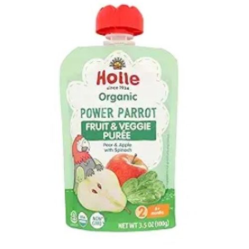 Holle Organik Power Parrot – Pear & apple with spinach 100g