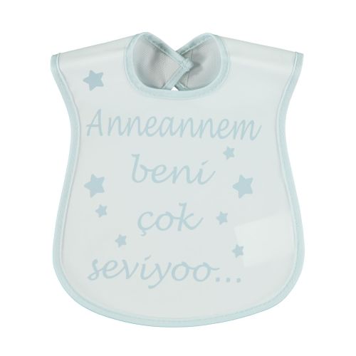 Misket Bebek Poli Pvc Yazılı Mama Önlüğü 0-24 Ay Anneannem