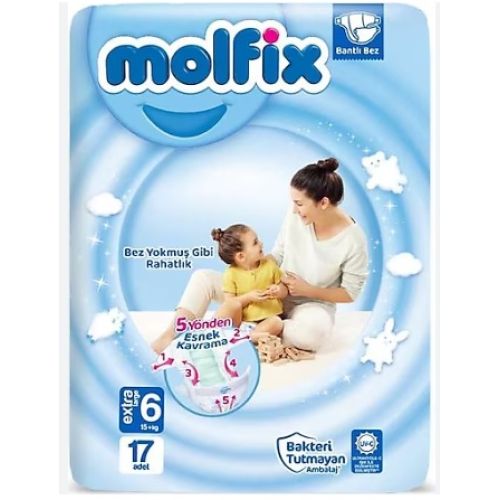 Molfix 6 Beden Extra Large 17'li Bebek Bezi  15+