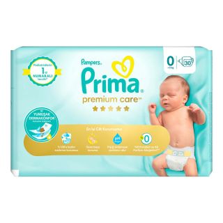 Prima Bebek Bezi Premium Care 0 Beden 30 Adet >3KG Prematüre Tekli Paket