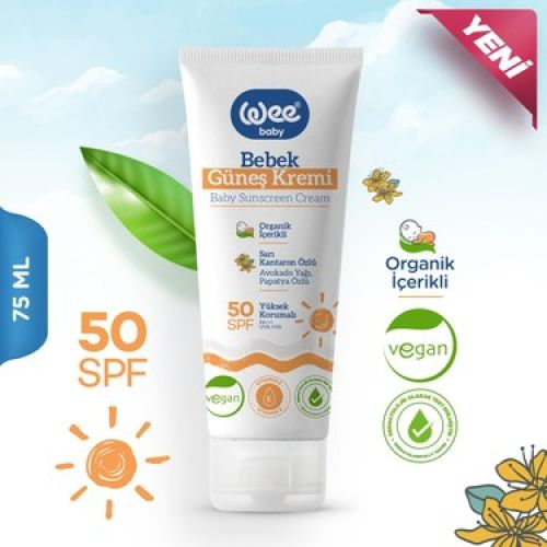 Wee Baby Organik Içerikli Bebek Güneş Kremi 75 ml 50spf