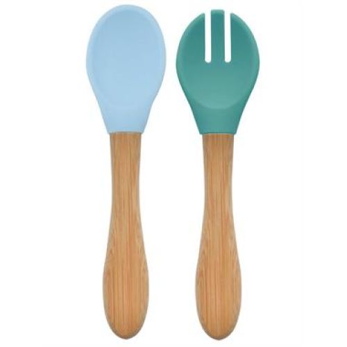 OiOi Mama Kaşık Çatal Set Mineral Blue - Aqua Green